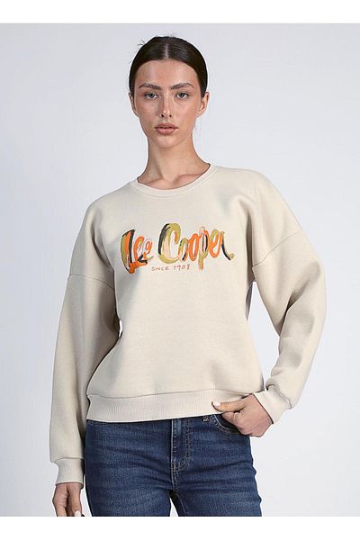 Lee Cooper Women's Black Sweatshirt 251 Lcf 241005   Tila Printed O Neck