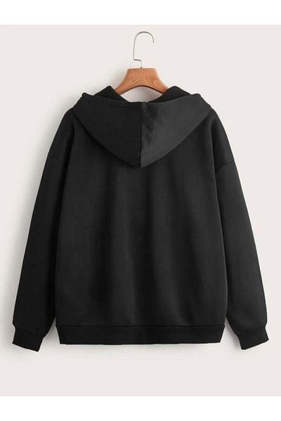 Mythologie California West Coast Thick Cardigan - Μαύρη εμπριμέ καλοκαιρινή υπερμεγέθη ζακέτα με φερμουάρ και τσέπες