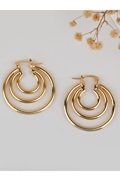 MRK Iç Içe Halka Vintage Kadın Küpe