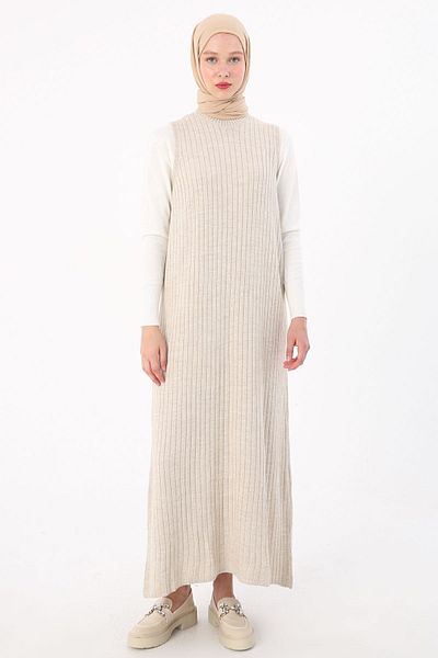 ALLDAY Rochie din tricot fără mâneci cu nervuri de piatră