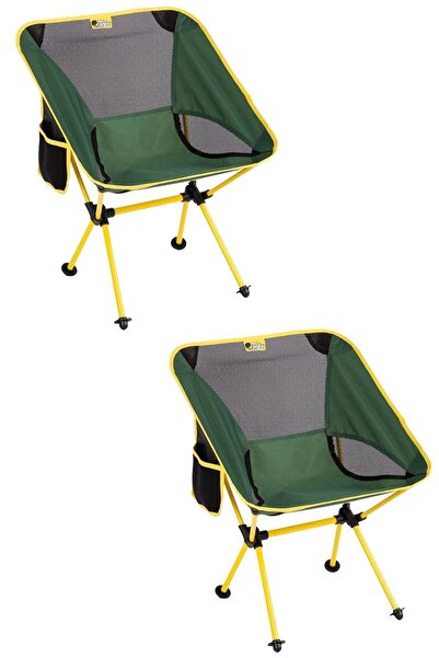 Funky Chairs 2 Adet Pratik Cepli / Çantalı Kamp Sandalyesi  Yeşil