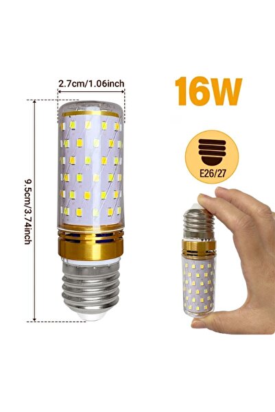 Genel Markalar Alvina E27 Duylu 16w 2700k ~ 6500k 1000-1999 Lümen Beyaz/sarı/günışığı Renk Mısır Led Ampul