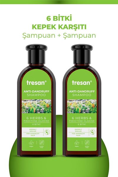 Tresan 300 ml 6 Herb Anti-Dandruff Shampoo - Pack of 2
