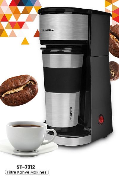 GoldStar BPA Free Personal Filter Coffee Machine with Stainless Thermos Cup ST7312