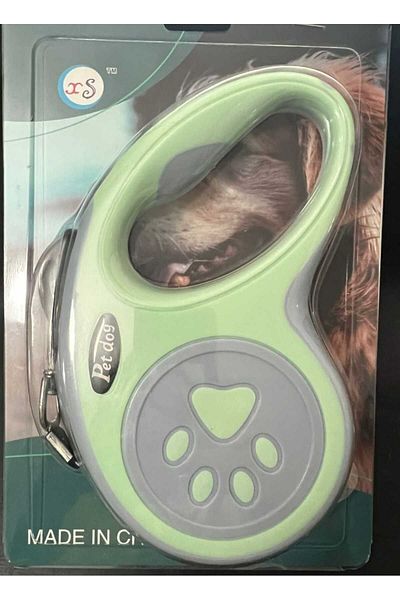 Dalian Home 5 Mt Green Pet Pattern Luxury Walking Leash - Automatic Retractable Paw