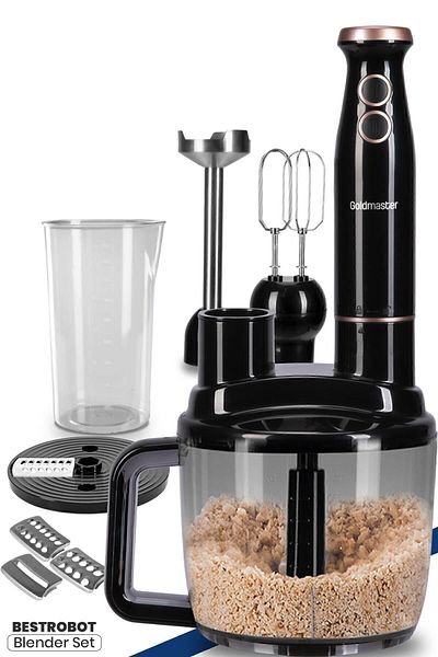 GOLDMASTER بيستروبوت 1500 وات 5 في 1 مجموعة خلاطات متعددة لمحضرة الطعام