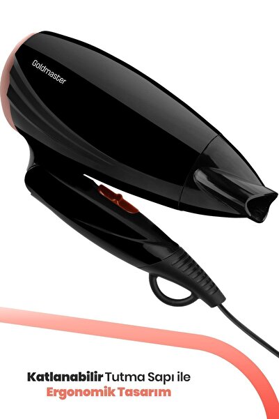 GOLDMASTER 1600 Watt Dc Motor 2 Kademeli Isı Ayarlı Katlanabilir Saç Kurutma Makinesi