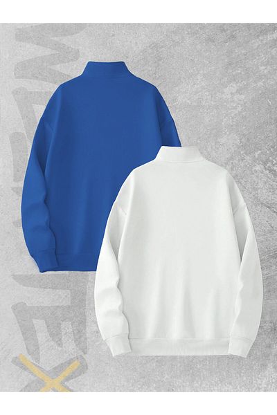 WEARTEX Toxic Printed 3 Thread Half Zipper Sweatshirt Set