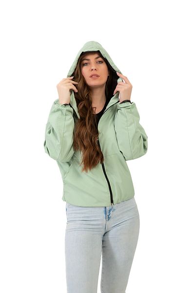 freemen Women's Water Green Hooded Water and Windproof Oversize Raincoat - Windbreaker