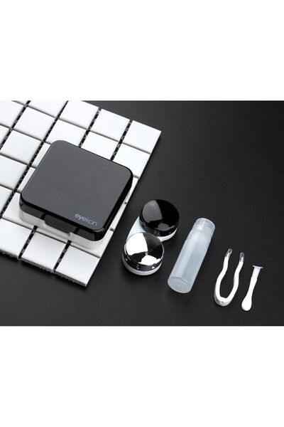 Eyekan Aynalı Lens Kutusu Seti 5 Parça Siyah