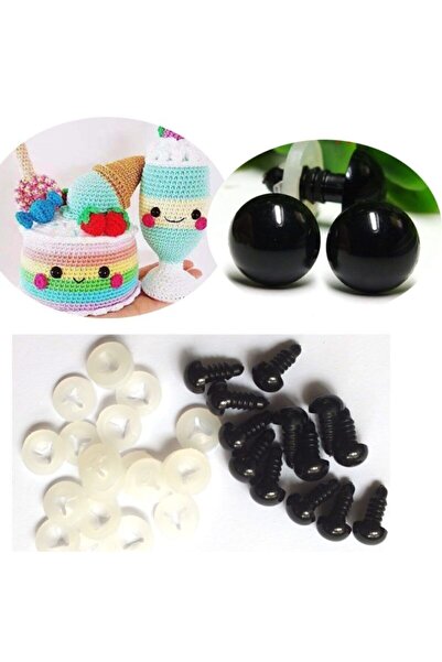 TıkTık AL 50 Çift 100 Adet Amigurumi Sertifikalı Vidalı Kilitli Göz Seti 6-8-...