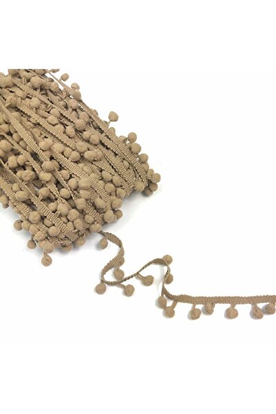 Bia Kapicino Bej Rengi Şerit Ponpon 5 Metre