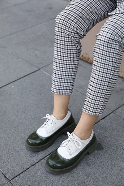 NILUFARR Rachel Yeşil Rugan Натуральна шкіра Повсякденне жіноче взуття