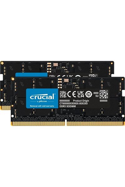 Crucial ذاكرة وصول عشوائي SODIMM سعة 64 جيجابايت - 4800 ميجاهرتز، CL40، 16 جيجابايت، CT2K32G48C40S5 مجموعة ذاكرة الكمبيوتر المحمول