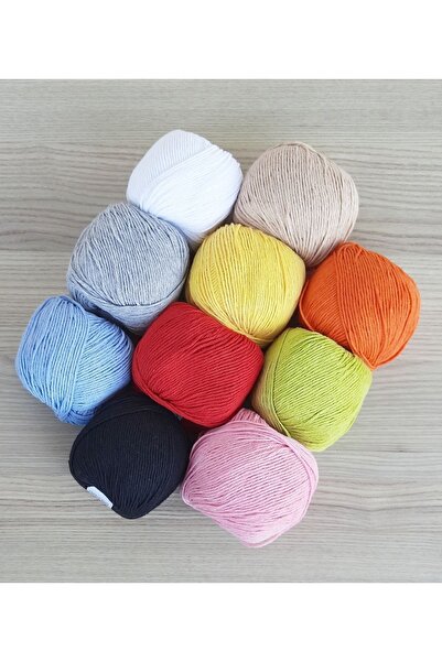 TıkTık AL %100 Pamuk Punch (panç) Ve Amigurumi Ipi Seti 10 Adet ( 50gr )