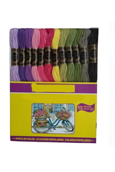 TıkTık AL Losiya Paris Muline Ip Seti Etamin Ipi Kanaviçe Ipi Seti 12 Renk