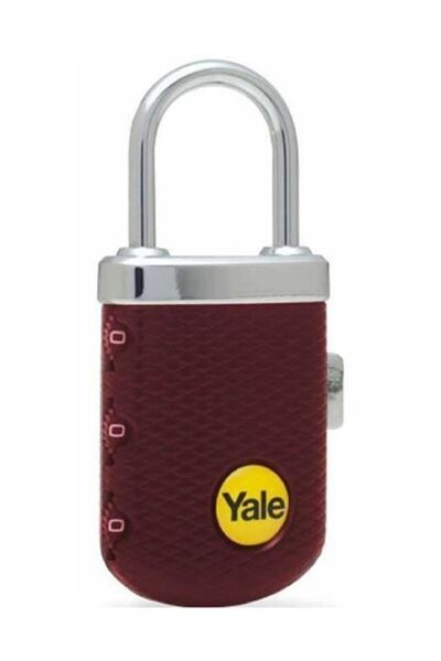 Yale 3 Şifreli Zarif Bordo Asma Kilit