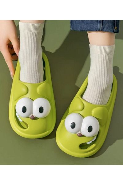 MOJE MORE Unisex Summer - Cute Dog Eva Slippers with Googly Eyes