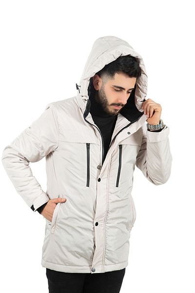 Montland Pánská zimní bunda, kabát a parka s kapucí a kapucí s kamennou podšívkou