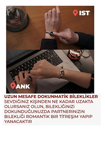 Totwoo Mesafe Bilekliği - Akıllı Dokunmatik Sevgililer Bilekliği