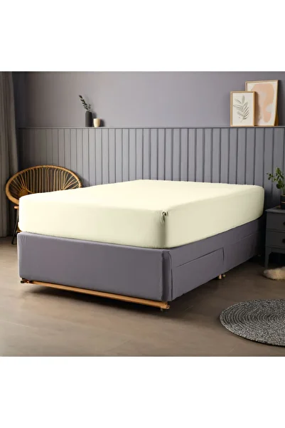 Sabia Organic 100% Cotton Single Fitted Sheet - 80X200Cm 30cm Height (62 Strings)