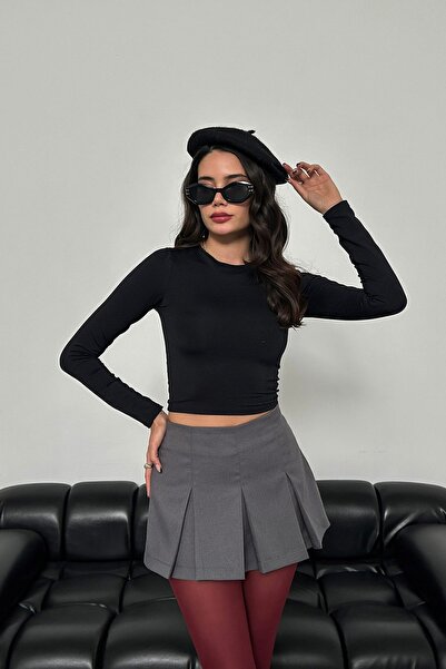 Babushka Πλισέ φούστα με γκρι σορτς