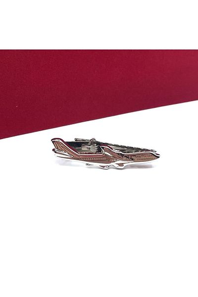 La Pescara Airplane Silver Color Tie Clip KIY85