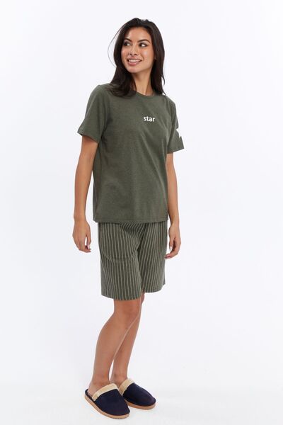 Bella Dossi Romantik Ve Rahat Sevgili Pijama Kombinleri Çift Pijama Şortlu Takım Moon & Star Baskılı