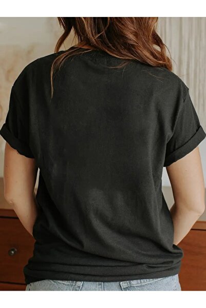 WOODROFFE Γυναικείο μπλουζάκι με θέμα το Halloween Halloween Crew Neck Oversize Casual Boyfirend Μαύρο T-shirt