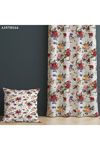 A2ZTR Dijital Baskılı Fon Perde ( Tek Kanat ) Ve Kırlent Kılıfı