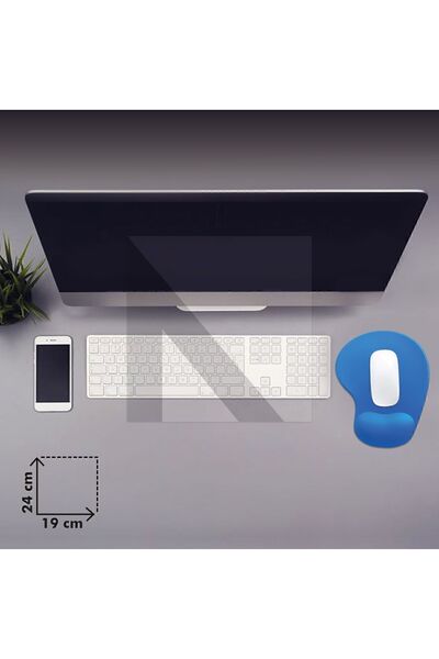 Active Team MP01 - Mavi Elips Bilek Destekli Mouse Pad | Konforlu, Kaymaz Taban, Ergonomik, Yumuşak, Ev,ofis