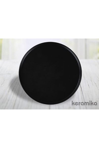 Keramika طبق تقديم قابل للتكديس مقاس 27 سم، أسود مطفي