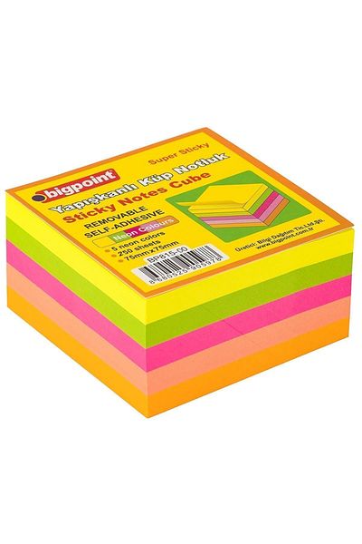 Bigpoint Super Sticky Adhesive Note Paper - 5 Colors, 250 Sheets, 1 Piece