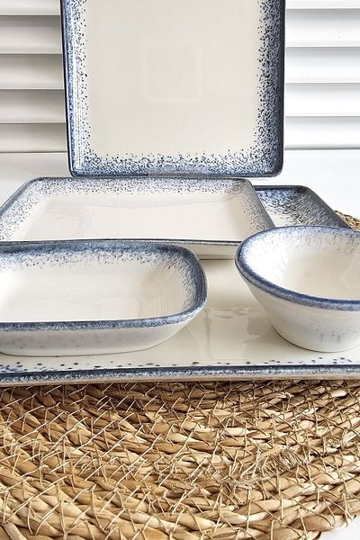 Kütahya Porselen Nanokrem 24 Piece Breakfast Set for 6 People