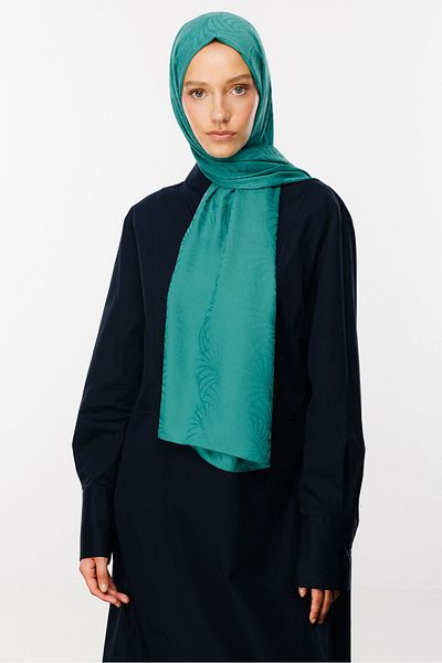 Mooncorn Σάλι Ζακάρ με μοτίβο Artemis Mint Green Silky