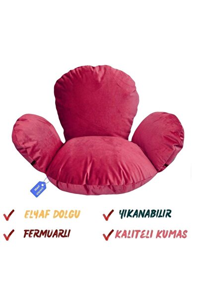 Mavi Vitrin Makrome Hamak Salıncak Minderi Elyaf Dolgulu Fermuarlı Yıkanabilir