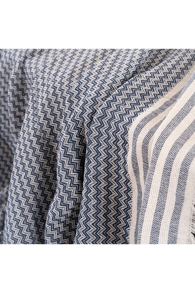 dafne moda Natural Sofa Cover/Shawl Indigo