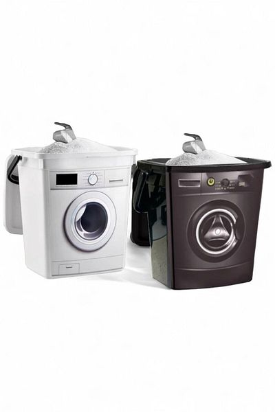 FERAH PLASTİK 12 Liter Decorative Detergent Box - Machine Shaped 2 PCS Set
