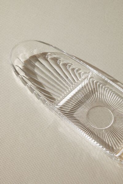 Glamis Selen Concept Damla Model 3 Bölme El Yapımı Cam Kayık Tabak