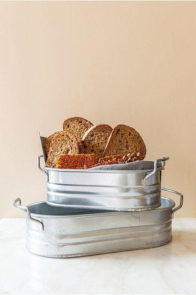 Arma House Country Style 2-Piece Galvanized Bread Set
