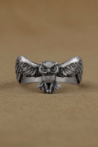 Savis Silver Baykuş Yüzüğü Hayvan Severler İçin 925 Ayar Gümüş Yüzük