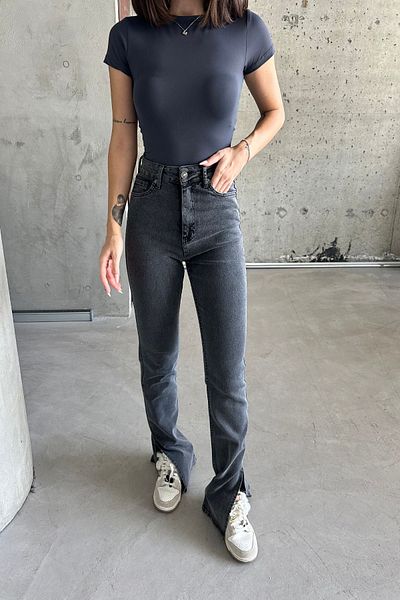 XRAY JEANS Damen-Jeanshose mit hoher Taille, lockeres spanisches Bein, dehnbar, Anthrazit