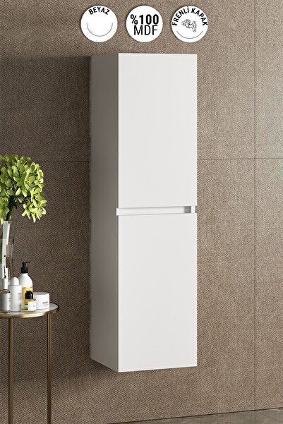 ÖZCEDEN Yıldız 35*130 Cm Beyaz Mdf Asma Banyo Boy Dolabı