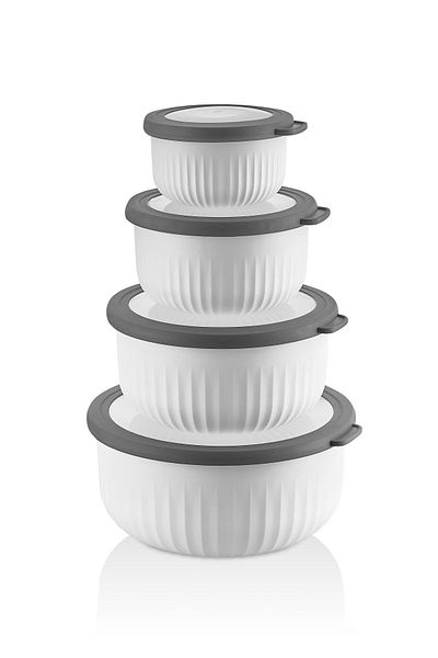 VİP AHMET White Vacuum 4-Piece Storage Set