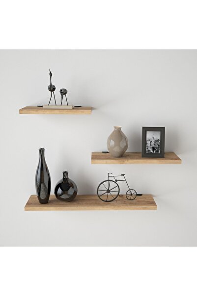 Yurudesign Shelf R17 3'lü Uçan Duvar Rafı Çam