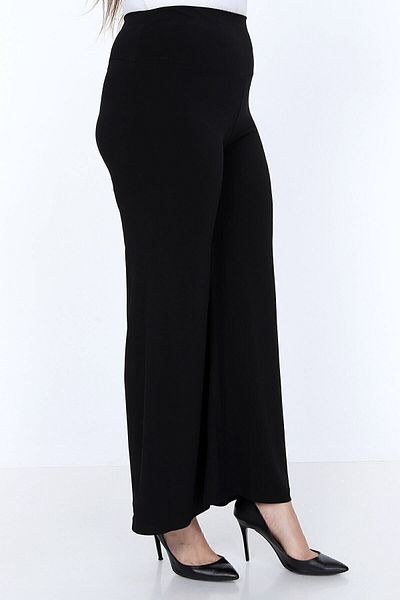 Palena Plna8200 - Sandy Long Palazzo Black Trousers