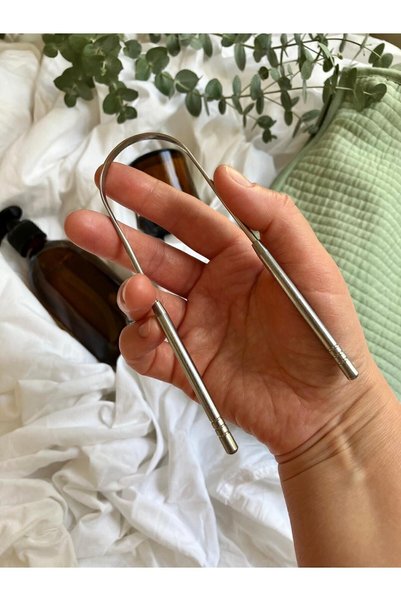 Atelier05 Zero Waste Premium Stainless Steel Tongue Cleaning Apparatus with Storage Bag