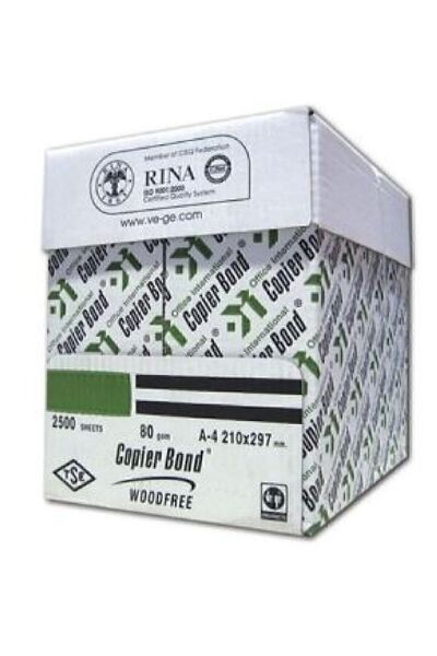 Copier bond A4 Fotokopi Kağıdı Vege 80 G 500'lü Kağıt 5 Paket