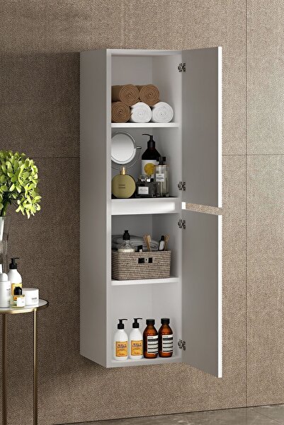 ÖZCEDEN Yıldız 35*130 Cm Beyaz Mdf Asma Banyo Boy Dolabı