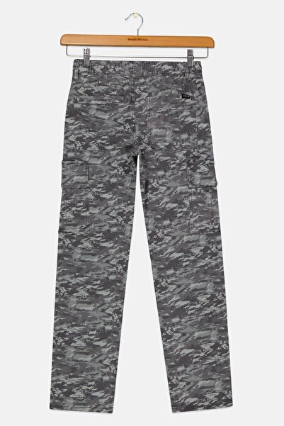 Joe's Kids Boy Camouflage Drawstring Jogger Pants, Grey Coombo